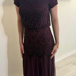 Elegant Purple Beaded Dress